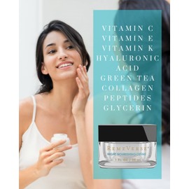RemeVerse Night Nourishing Crème, Anti-Aging, Transforming, Nourishing Formula for all Skin Types. Oil-Free, Hydrates with Hyaluronic Acid, Peptides, Collagen, Glycerin.