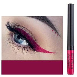 Rainbow Colorful Matte Liquid Eyeliner Neon Bright Colors Eyeliner Pencil Pigmented Waterproof Long Lasting No Fading Gel UV Glow Eye Liner Christmas Makeup Gift Kit for Wome (Liquid Eyeliner, Wine Red)