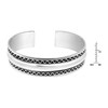AeraVida Awesome Balinese Wave Trim .925 Sterling Silver Bracelet Cuff