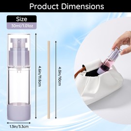 Segbeauty 3 x 30 ml empty airless pump dispenser, vacuum travel bottles for filling, cream dispenser, refillable, for travel, home use