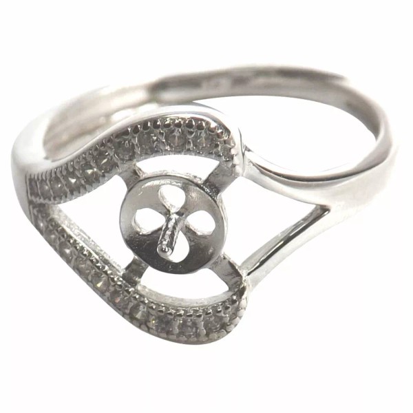 OrientalPearls 925 Sterling Silver Ring Setting with 18KW Gold Overlay