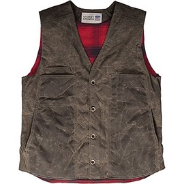 Stormy Kromer Waxed Cotton Vest with Flannel Lining – Men's Sleeveless Outerwear Vest