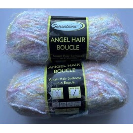 Sensation LOT of 2 SENSATIONS ANGEL HAIR BOUCLE In MULTI Yarn 3.5oz 126yds  #5 Bulky