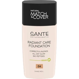 SANTE Naturkosmetik Radiant Care Foundation 04 Rose Amber, Vegan Foundation with Organic Peptides and High-Quality Oils, for Radiant Skin, Nourishing and Sustainable Formula, 30 ml