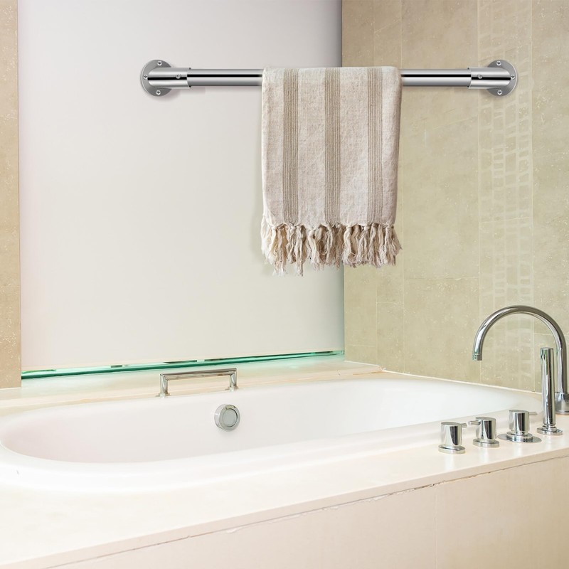 Uonlytech 2Pcs Adjustable Socket Bracket Support Holder Stainless Closet Rod