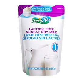 DairySky Leche en polvo sin lactosa de 11 onzas  Leche en polvo sin grasa sin OMG para hornear y caf, Kosher con protena y calcio, gran sustituto de  