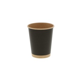 HEIKO Paper Cups (Ice and Hot), 8 oz, Diameter 3.1 inches (80 mm), Unbleached Red, 50 Count (Black)
