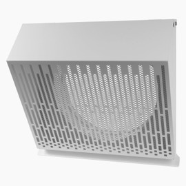 HVAC OV 10 Inch White Exhaust Duct Air Outdoor Dryer Vent Cover – Galvanized Steel Construction with Protective Mesh and Rubber Gasket, Reliable Design for Efficient Ventilation in HVAC Systems