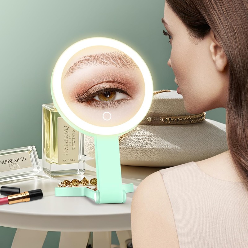 MIYADIVA Lighted Makeup Mirror, 30X Magnifying Mirror with Light, Hanging