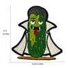 3.5" Holloween Horror Pickle Dracula Vampire Embroidered Iron On Patch