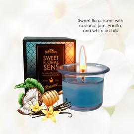 HOT Flowers Romance Body Massage Candle – Beeswax Coconut Oil Cocoa Butter Made - Sweet Floral Fragrance - Low Heat Oil Warmer - 20g (1)