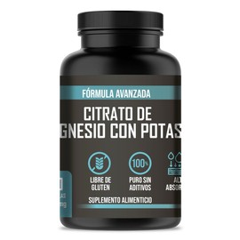 Citrato de Magnesio y Potasio | 60 Cápsulas | Fórmula de Alta Absorción | Suplemento Alimenticio | Libre de Gluten y Aditivos | LENICO