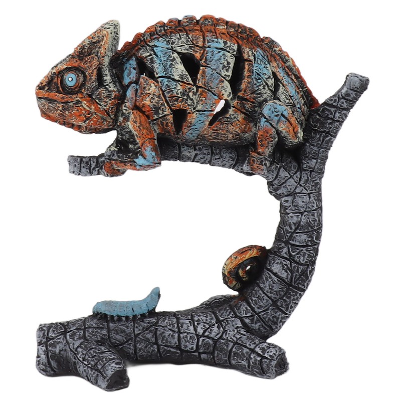 Chameleon Statue Sculpture Resin Chameleon Wild Animal Figurine Ornament for