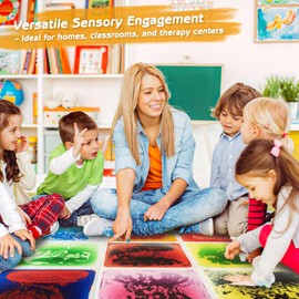 WOWSTAR 12" x 12" Sensory Floor Tiles, 6 Sensory Tiles, Liquid Floor Tiles, Lava Tiles