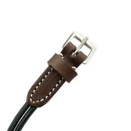 Equine Smile ES3011 Jaw Pieces for Wind-Up Bridle Gag Straps 35 cm (Brown Leather/Black Nylon)