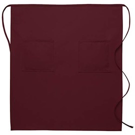 DayStar Apparel 122 Two Patch Pocket Full Bistro Apron, Maroon