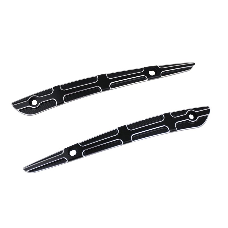 HDBUBALUS Split Windshield Side Trims CNC Windscreen For Harley Road