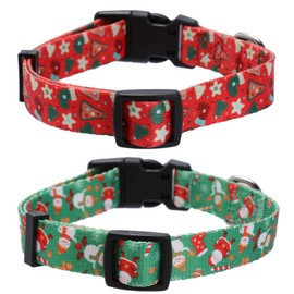 Lamphyface 2 Pack Christmas Dog Collar Adjustable
