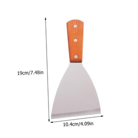 ABOOFAN 3pcs Stainless Steel Griddle Scraper with Handle Versatile Steak Spatulas for Teppanyaki BBQ Pancakes and Shredded Cakes Ergonomic Design for Easy Handling