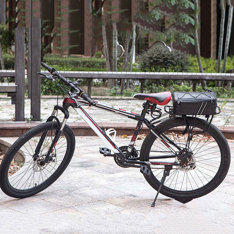 Bike Rack Rear Carrier Bag Trunk Bag PU Leather Waterproof