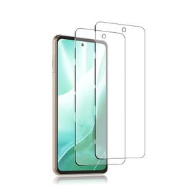 Set of Two: Glass Film for Arrows We2 Plus F-51E, LCD Protective Film for Arrows We2 Plus F-51E, Case with Tempered Protective Glass, 9H Hardness, Shock Absorption, High Transmittance, Fingerprint