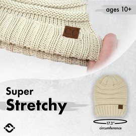Funky Junque Exclusives - Gorro holgado de gran tamaño para mujer, Beige, Talla única