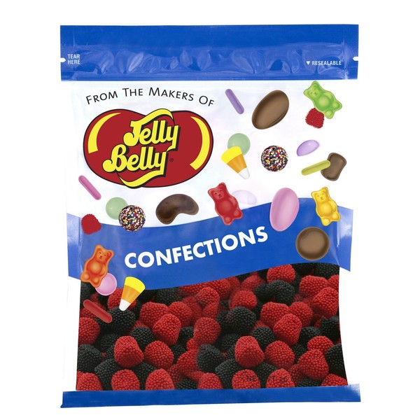 Jelly Belly Raspberries and Blackberries Candy - 1 Pound (16 Ounces) Resealable Bag - Genuine, Official, Straight from the Source