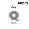 Runseaway 60PCS M3 Flat Washer Stainless Steel Sealing Ring, Inner