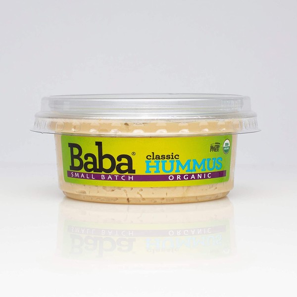 Baba Small Batch Organic Hummus (8 oz) - USDA Organic, Gluten Free, Vegan, Non-GMO, Cholesterol Free, Zero Preservatives (Classic Hummus)