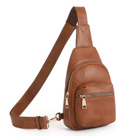 CLUCI Small Sling Bag for Women, Leather Crossbody Fanny Packs Trendy, Women's Chest Bag