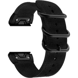 LDFAS Fenix 7x/6x/5x Plus Band, 26mm Woven Nylon Quick Fit Straps Compatible for Garmin Fenix 7X/6X Pro/5X Plus/Tactix 7 Delta/Enduro 2 Bnads, Black