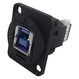 FEEDTHRU, USB3, B to A, Black Plastic | USB ADAPTERS CONNECTORS, 1 X Qty - CP30206N