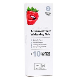 Whites Beaconsfield Teeth Whitening Gel Refills – 3 Gels for Whites Teeth Whitening Kit, 10 Minute Fast Whitening, Up to 10 Shades Whiter, No Sensitivity, Vegan Friendly, Safe & Convenient