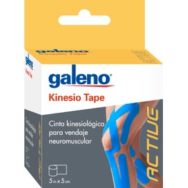 Kinesio Tape blau, Kinesiologie-Tape, 5 m x 5 cm, neuromuskuläre Bandage für Muskel- und Gelenkunterstützung, wasserdicht, elastisch und hypoallergen, ideal für Sport und Physiotherapie