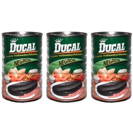 Ducal Refried Beans, Black, 15 Oz (3 pack) Frijoles Volteados - Molidos