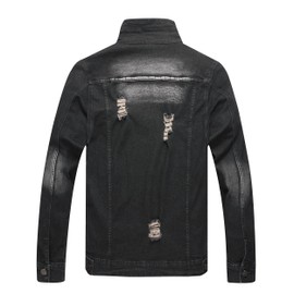 QIMYUM Jean Jacket For Men, Distressed Slim Denim Jacket