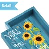 Thyle Sunflower Wood Box Sign Summer Funny Room Decoration You