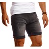 Leif Nelson LN1397 Men's Denim Shorts - Black , size: