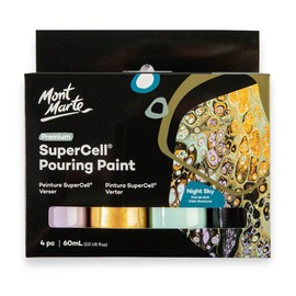 Mont Marte Supercell Pouring Paint 4-Pieces Set, 60 ml, Night Sky
