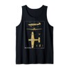 Messerschmitt Bf 108 Taifun WW2 German Plane Diagram Tank Top