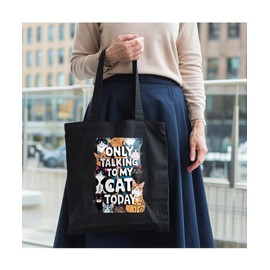 Hippowarehouse Leave me alone I'm speaking to my cat today Tote Shopping Gym Beach Bag 42cm x38cm, 10 litres