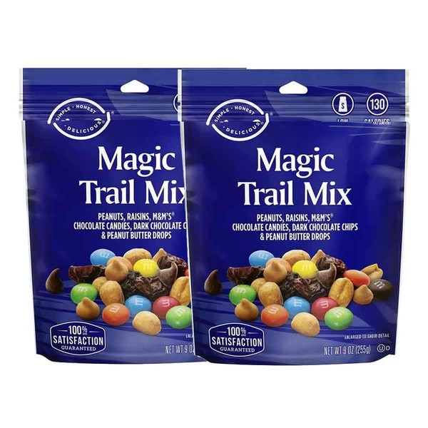 Magic Trail Mix: Peanuts, Raisins, Chocolate Candies, Dark Chocolate Chips