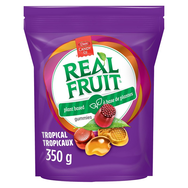 Dare RealFruit Gummies,Tropical Flavour, 350g/12.3oz., Bag, (Imported from Canada)