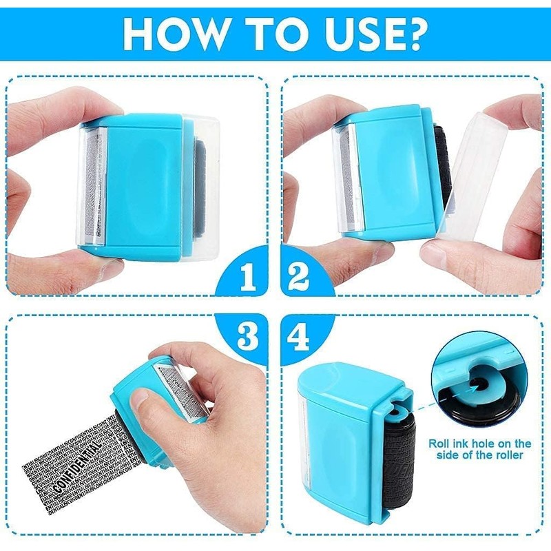 Data Defender, Identity Guard Roller Stamp Wide Rolling Security Stamp,