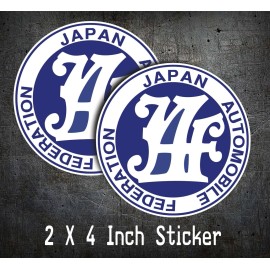 L1G JAPAN AUTOMOBILE FEDERATION DECAL STICKER JAF JDM RALLY DRIFT JAPANESE STICKERS