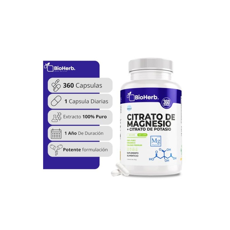 BioHerb® | Citrato de Magnesio + Citrato de Potasio –