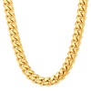 VEXXS Men's Curb Chain 10/12 mm, 18 Carat Gold-Plated Stainless Steel Cuban Chain, Flat Cuban Necklace, Men's Chain, Gold Chain for Men, Boys, Men's Jewellery Gift, 46-66 cm, Gold