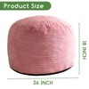 HIGOGOGO Round Stuffed Pouf Ottoman, Corduroy Poufs with Foam Chunk