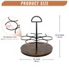 SUNNEKO Rotating Coffee Syrup Organizer Hold 6 Bottles, Wood Coffee