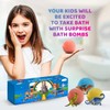 Relaxcation 3 Bath Bombs for Kids with Surprise DINOSAUR Toys